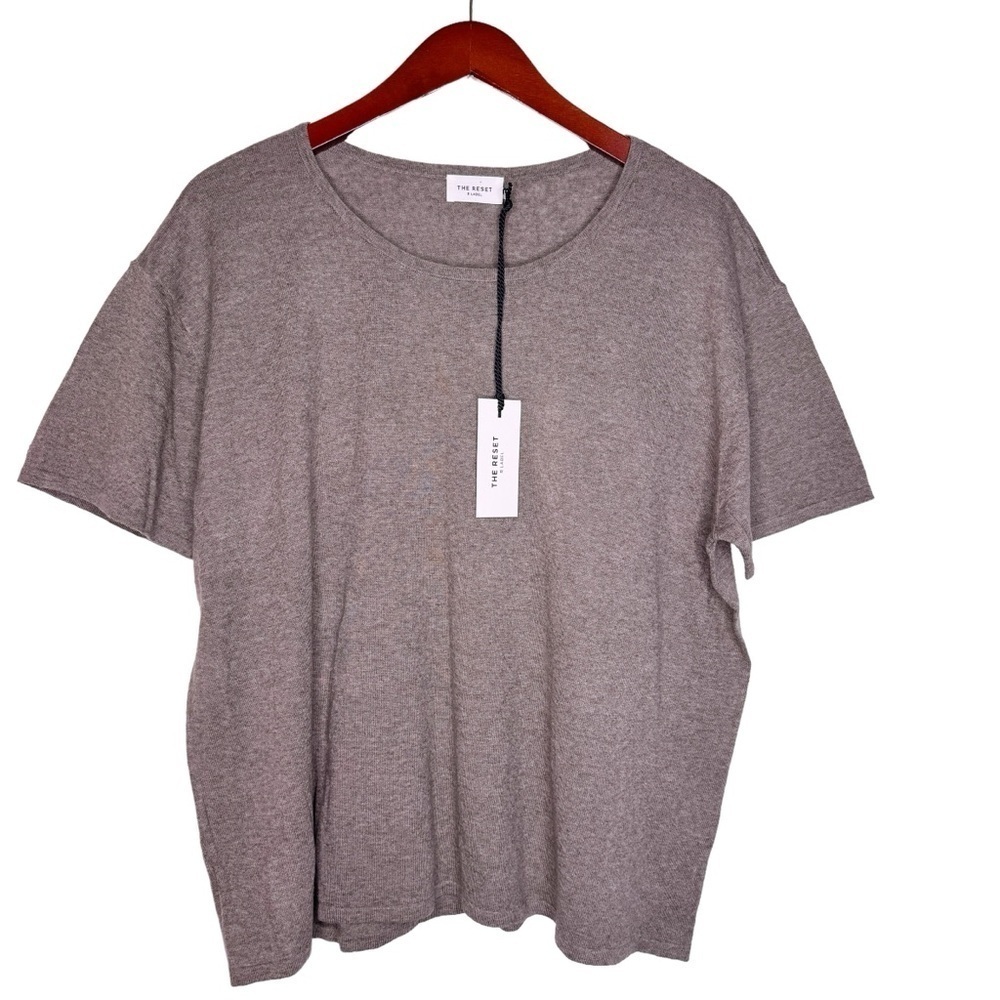 THE RESET R Label NWT Everyday Knit Tee Top Size XL in Uniform Green